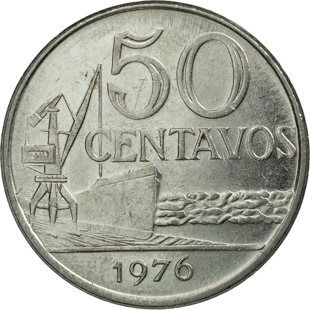 Coin, Brazil, 50 Centavos, 1976, EF(40-45), Stainless Steel, KM:580b
