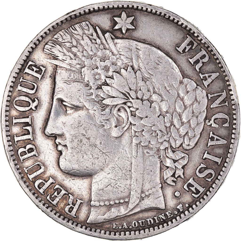 Coin, France, Cérès, 5 Francs, 1870, Paris, VF(30-35), Silver, KM:819