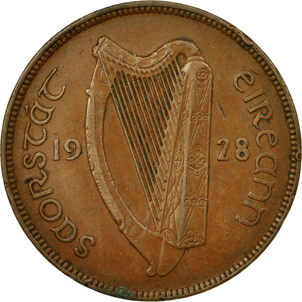 Moneta, REPUBBLICA D’IRLANDA, Penny, 1928, MB+, Bronzo, KM:3