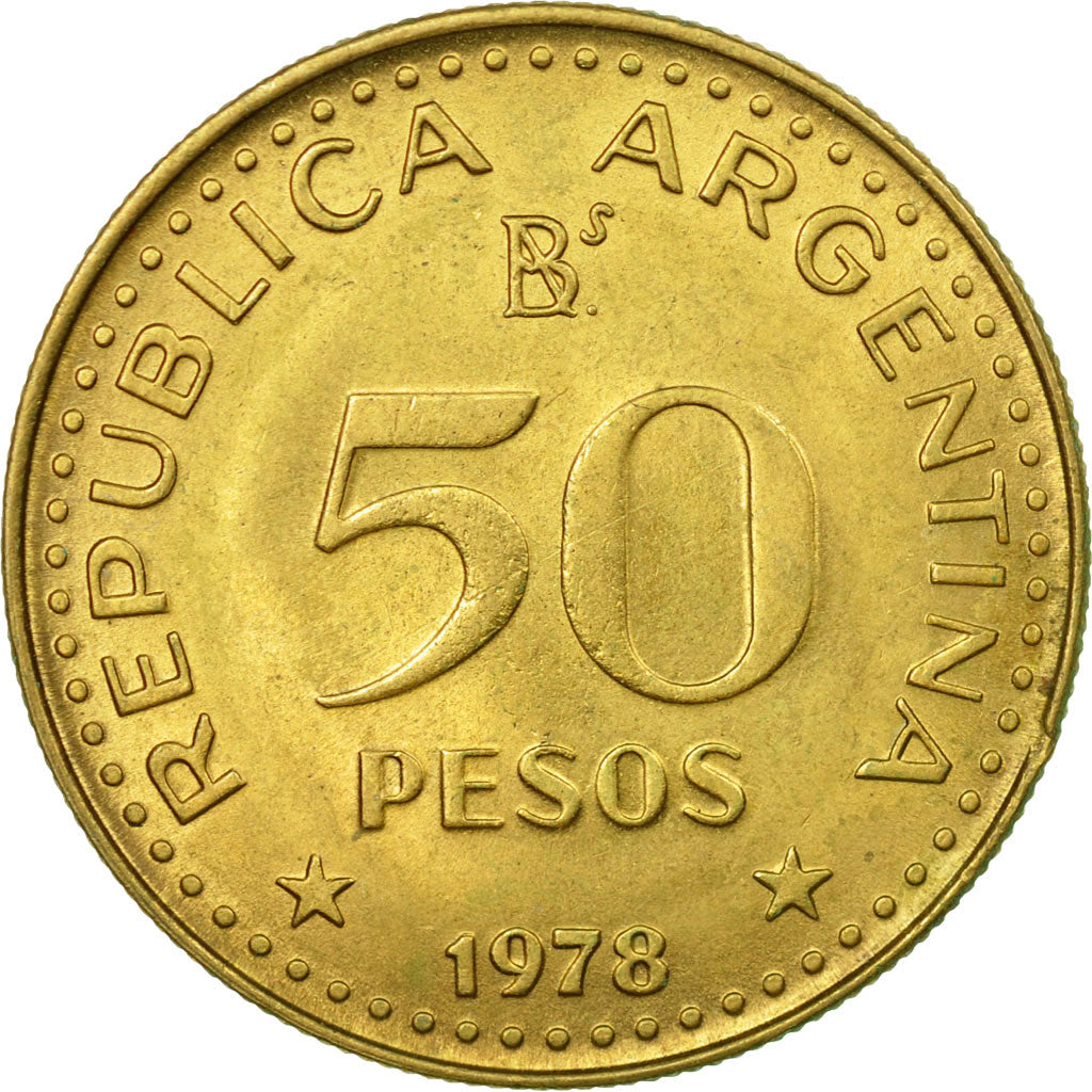 Moneta, Argentina, 50 Pesos, 1978, BB, Alluminio-bronzo, KM:81