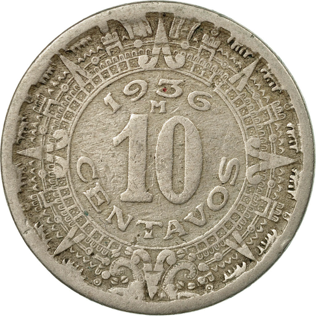 Coin, Mexico, 10 Centavos, 1936, Mexico City, VF(20-25), Copper-nickel, KM:432