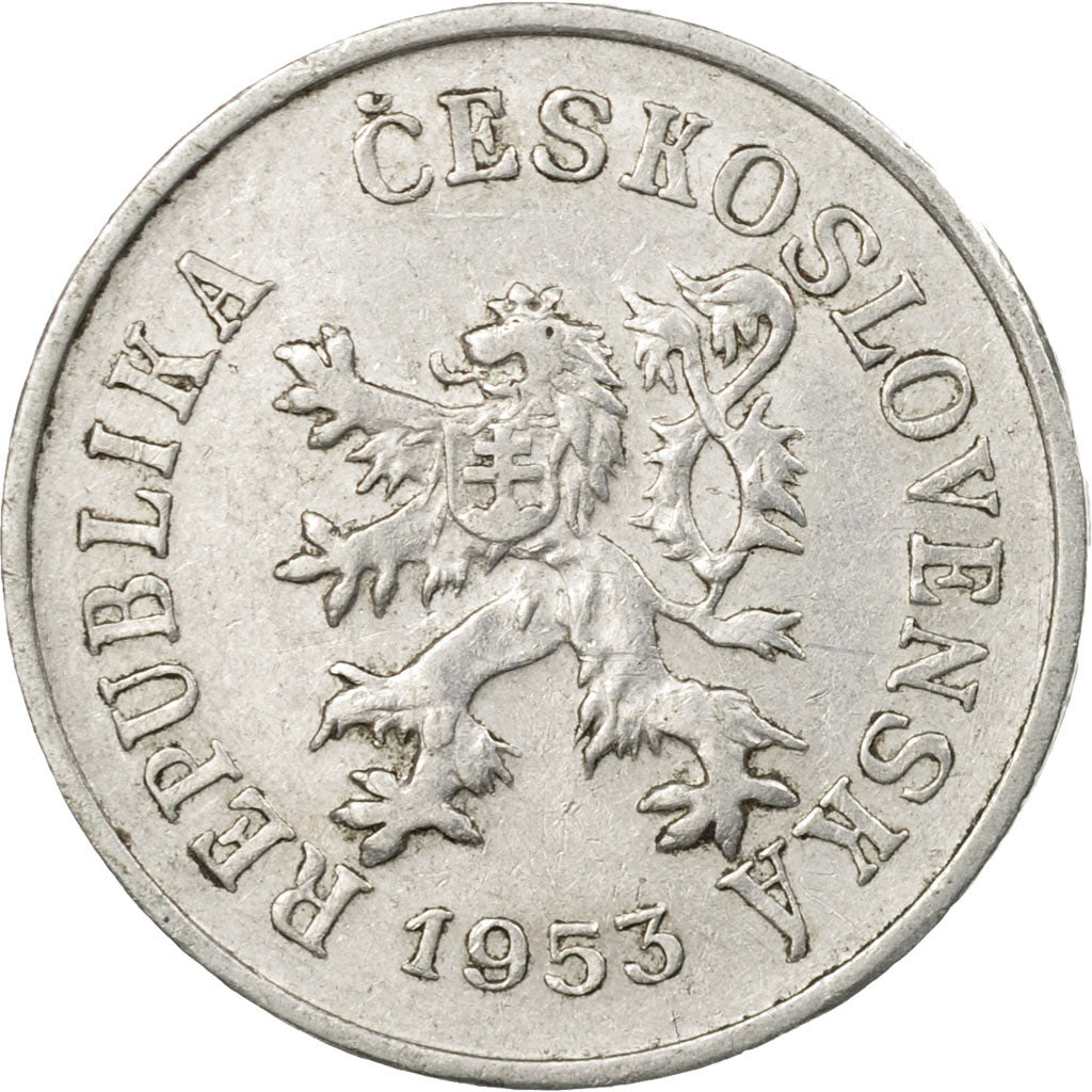 Coin, Czechoslovakia, 5 Haleru, 1953, EF(40-45), Aluminum, KM:37