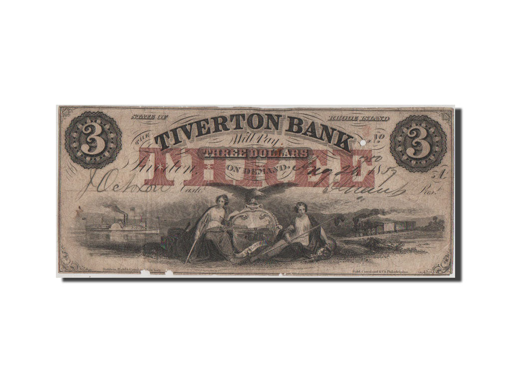 Geldschein, Vereinigte Staaten, 3 Dollars, 1857, S