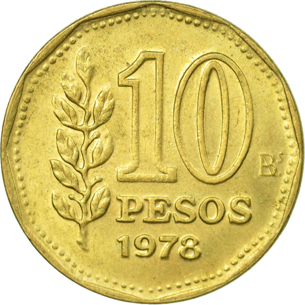 Coin, Argentina, 10 Pesos, 1978, AU(55-58), Aluminum-Bronze, KM:72