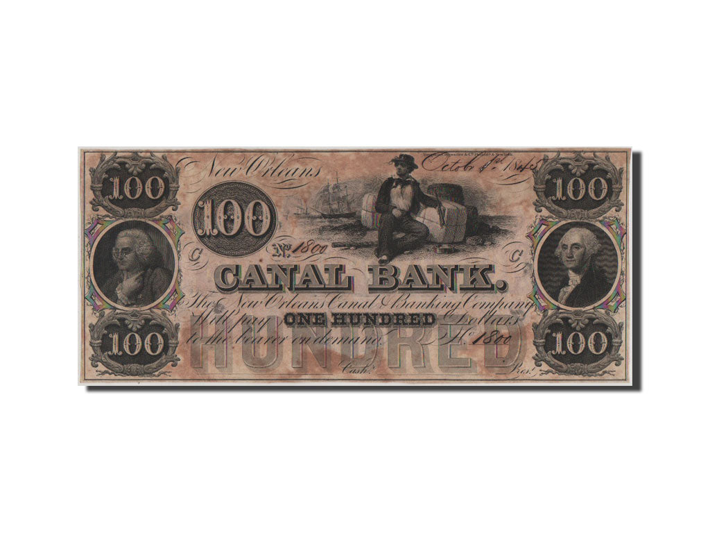 Billet, États-Unis, 100 Dollars, 1845, TTB+