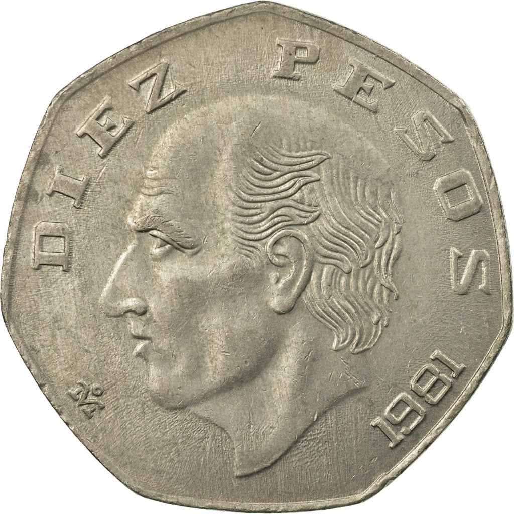 Münze, Mexiko, 10 Pesos, 1981, Mexico City, SS, Copper-nickel, KM:477.2