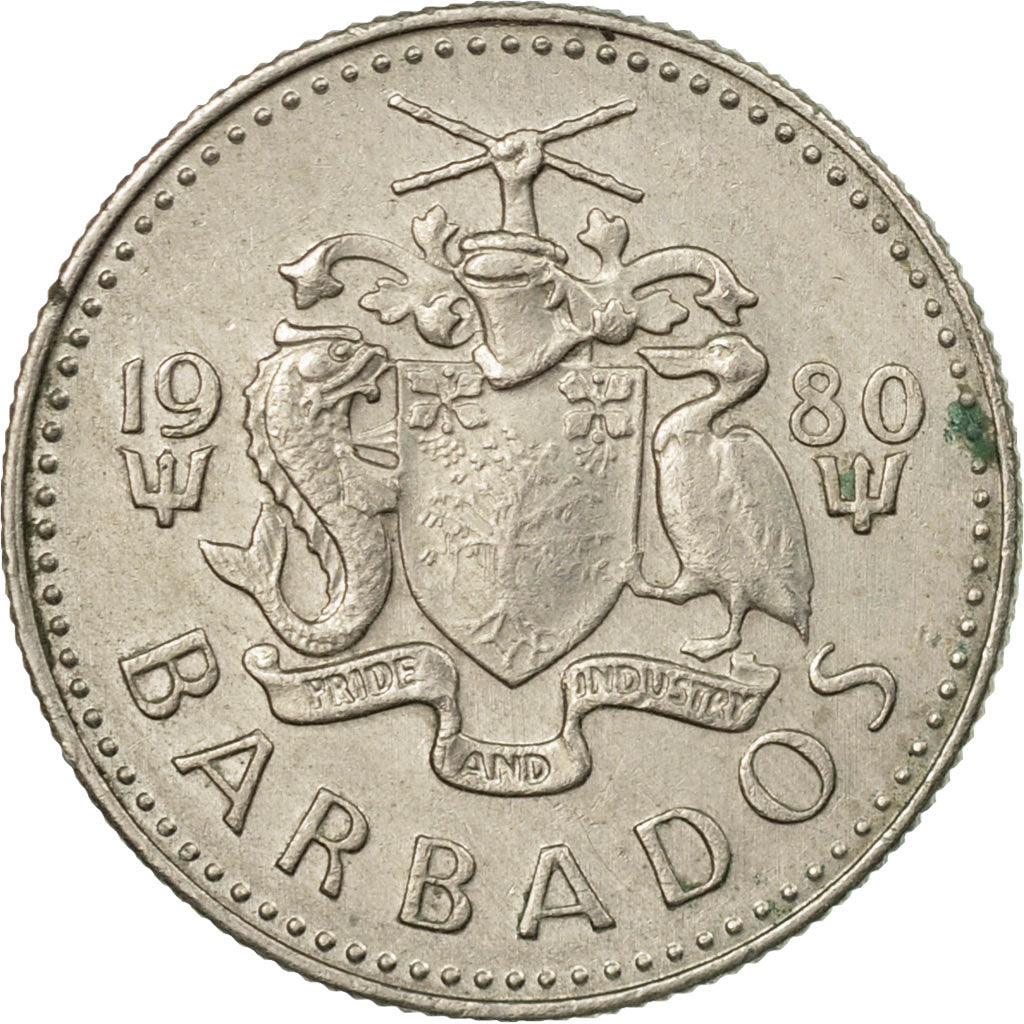 Coin, Barbados, 10 Cents, 1980, Franklin Mint, EF(40-45), Copper-nickel, KM:12