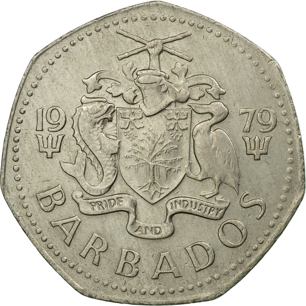 Moneda, Barbados, Dollar, 1979, Franklin Mint, MBC, Cobre - níquel, KM:14.1