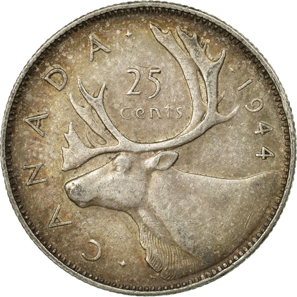 Coin, Canada, George VI, 25 Cents, 1944, Royal Canadian Mint, Ottawa, VF(20-25)