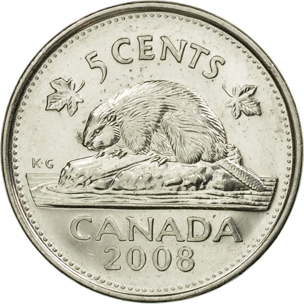 Coin, Canada, Elizabeth II, 5 Cents, 2008, Royal Canadian Mint, Winnipeg