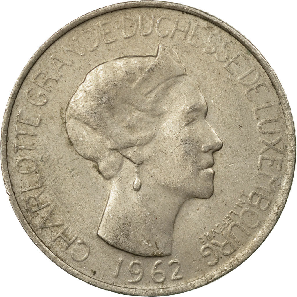 Coin, Luxembourg, Charlotte, 5 Francs, 1962, EF(40-45), Copper-nickel, KM:51