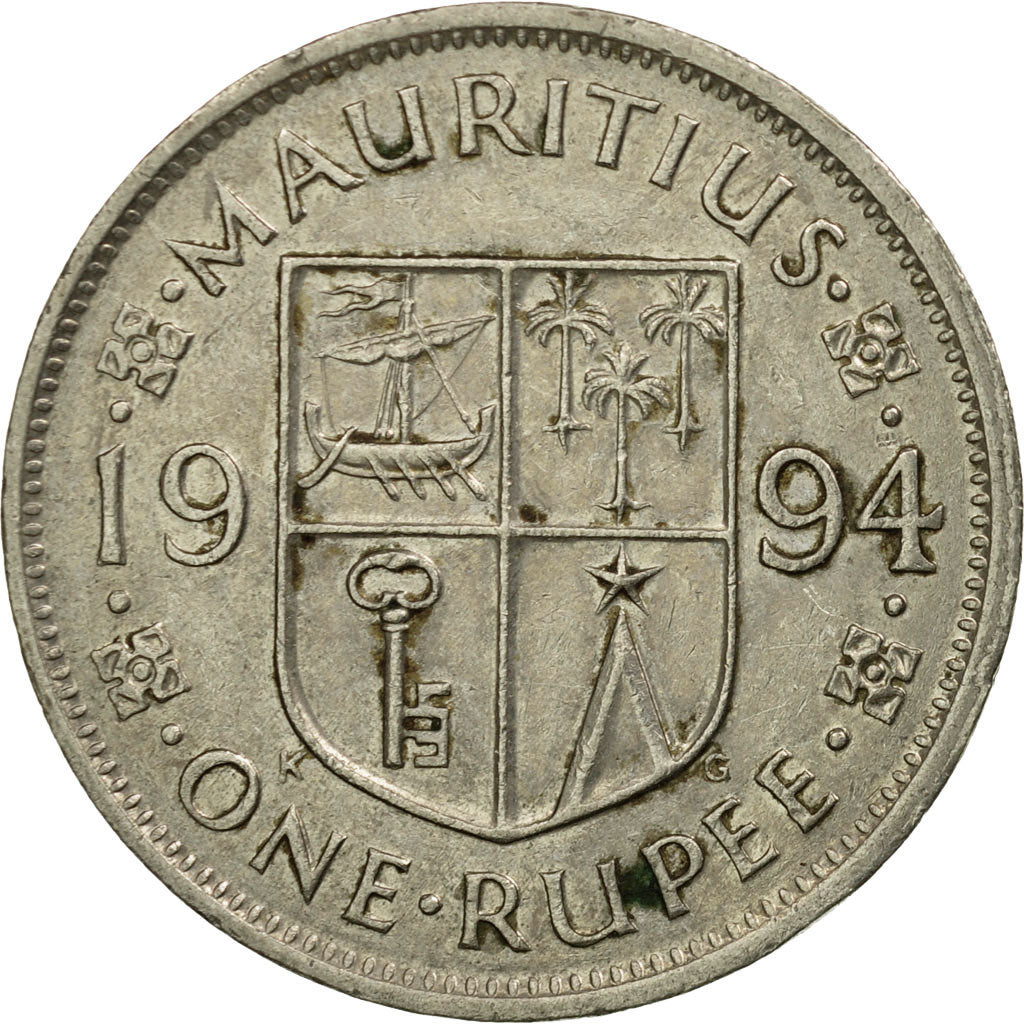 Coin, Mauritius, Rupee, 1994, EF(40-45), Copper-nickel, KM:55