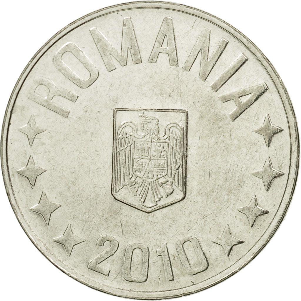 Coin, Romania, 10 Bani, 2010, Bucharest, EF(40-45), Nickel plated steel, KM:191