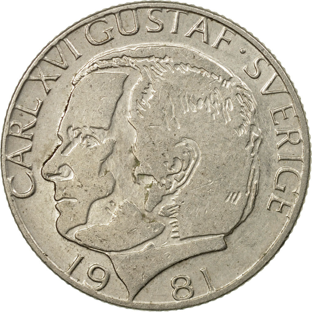 Coin, Sweden, Carl XVI Gustaf, Krona, 1981, EF(40-45), Copper-Nickel Clad