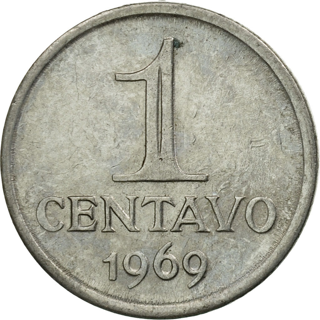 Coin, Brazil, Centavo, 1969, EF(40-45), Stainless Steel, KM:575.2