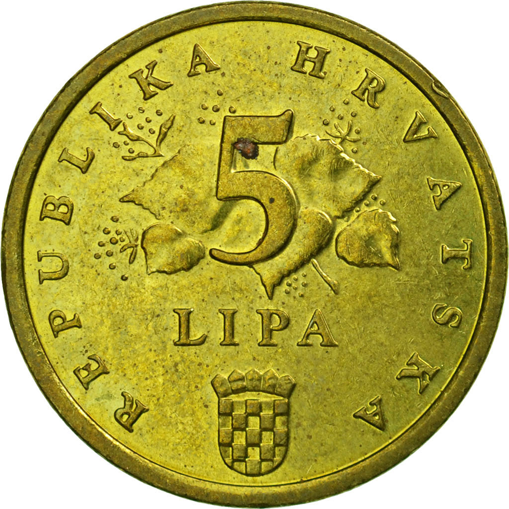 Coin, Croatia, 5 Lipa, 2011, EF(40-45), Brass plated steel, KM:5