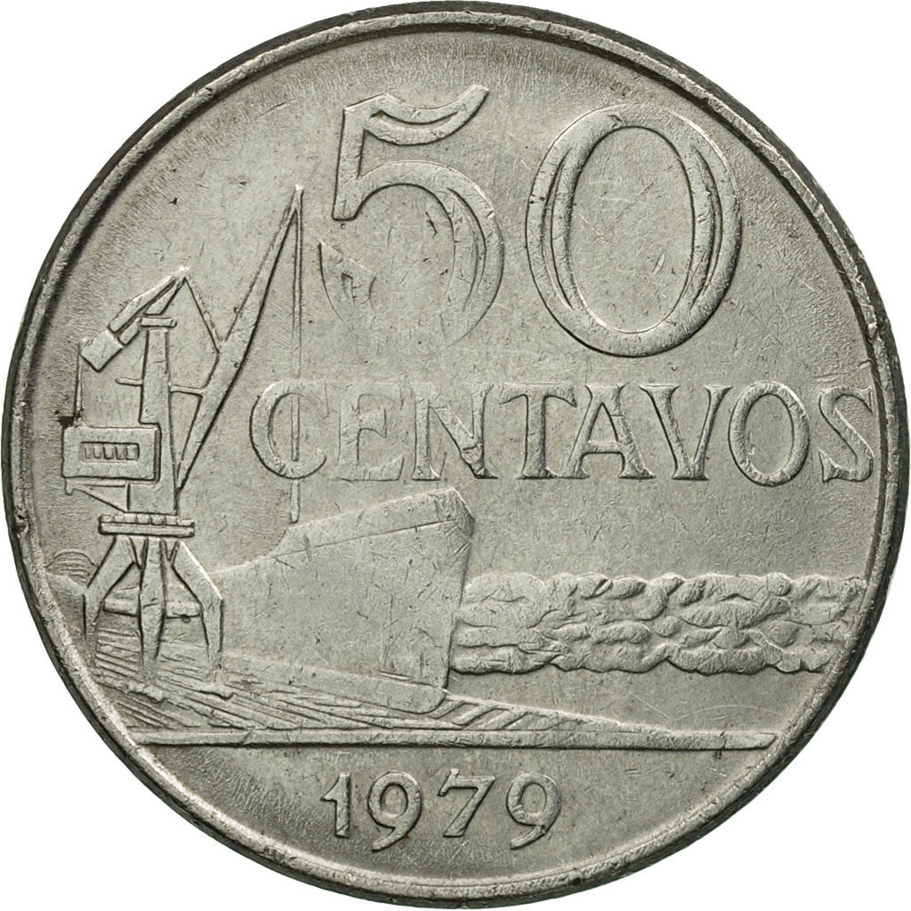 Coin, Brazil, 50 Centavos, 1979, EF(40-45), Stainless Steel, KM:580b