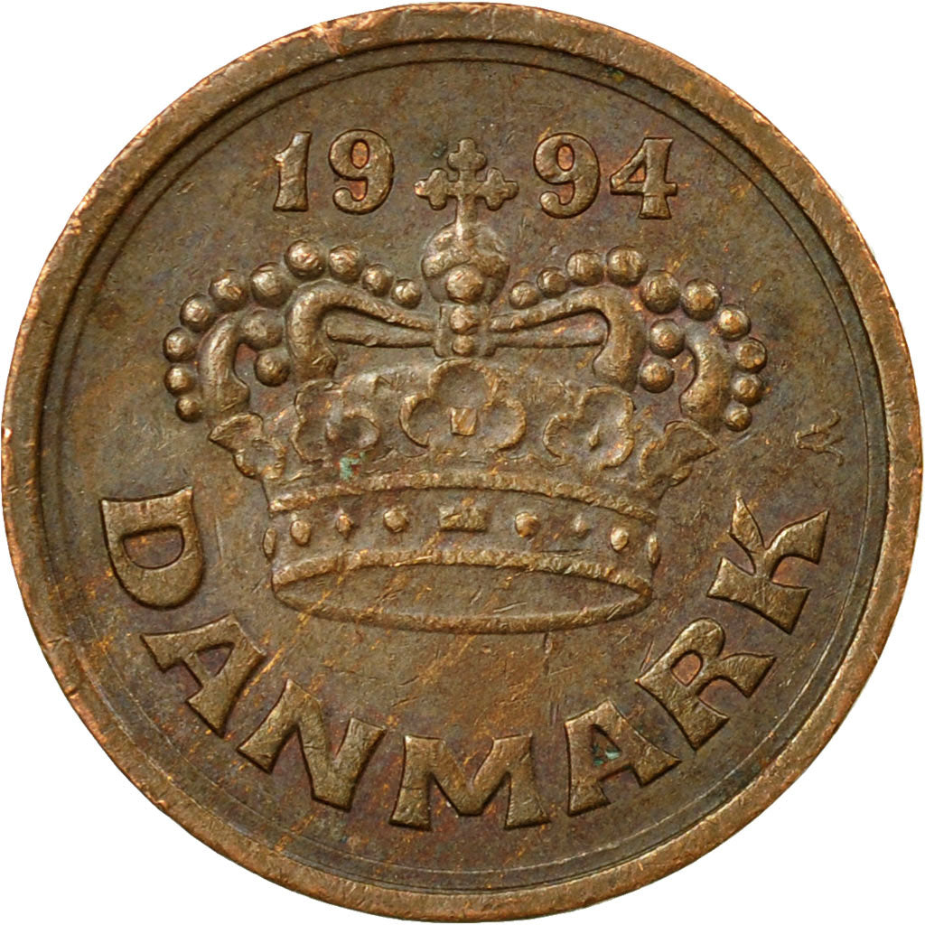 Coin, Denmark, Margrethe II, 25 Öre, 1994, EF(40-45), Bronze, KM:868.1