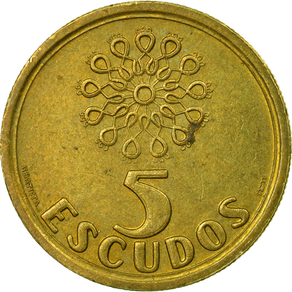 Moneda, Portugal, 5 Escudos, 1997, MBC, Níquel - latón, KM:632