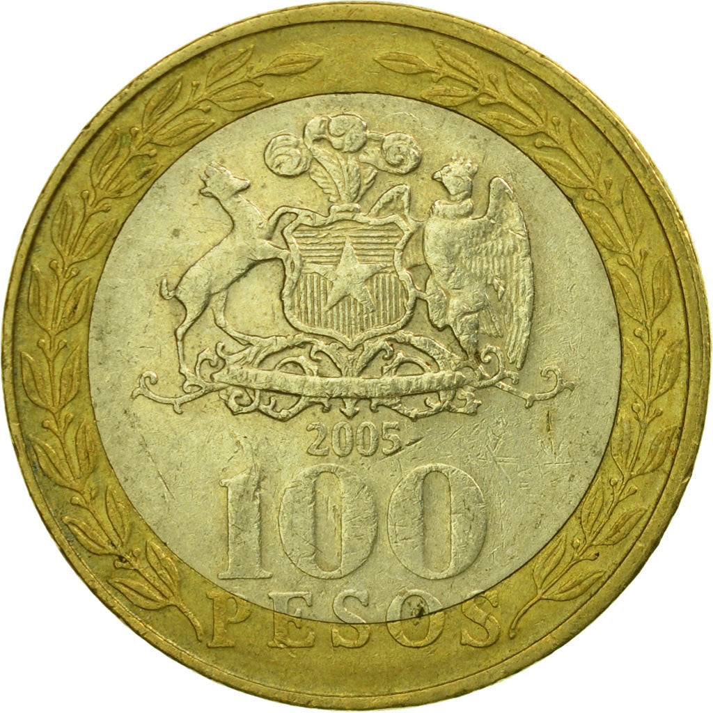 Münze, Chile, 100 Pesos, 2005, Santiago, SS, Bi-Metallic, KM:236