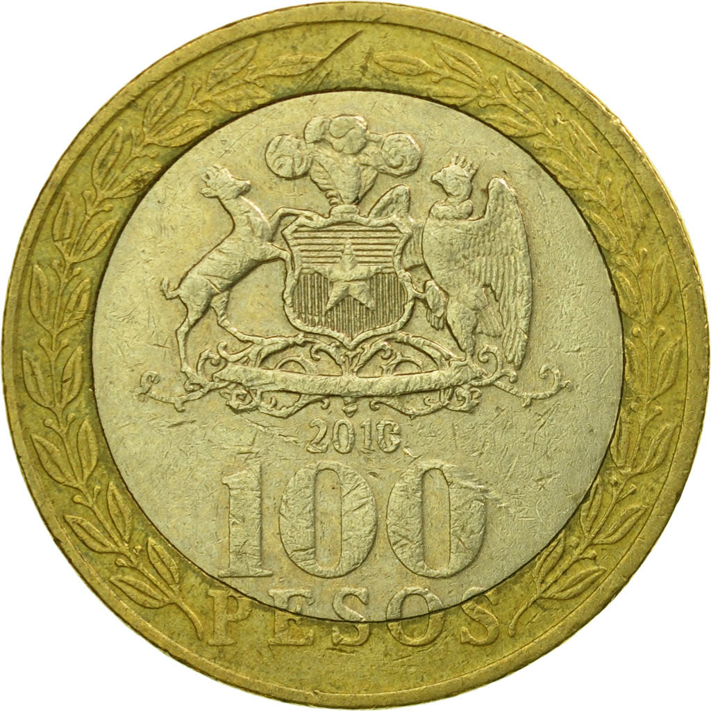 Münze, Chile, 100 Pesos, 2010, Santiago, SS, Bi-Metallic, KM:236