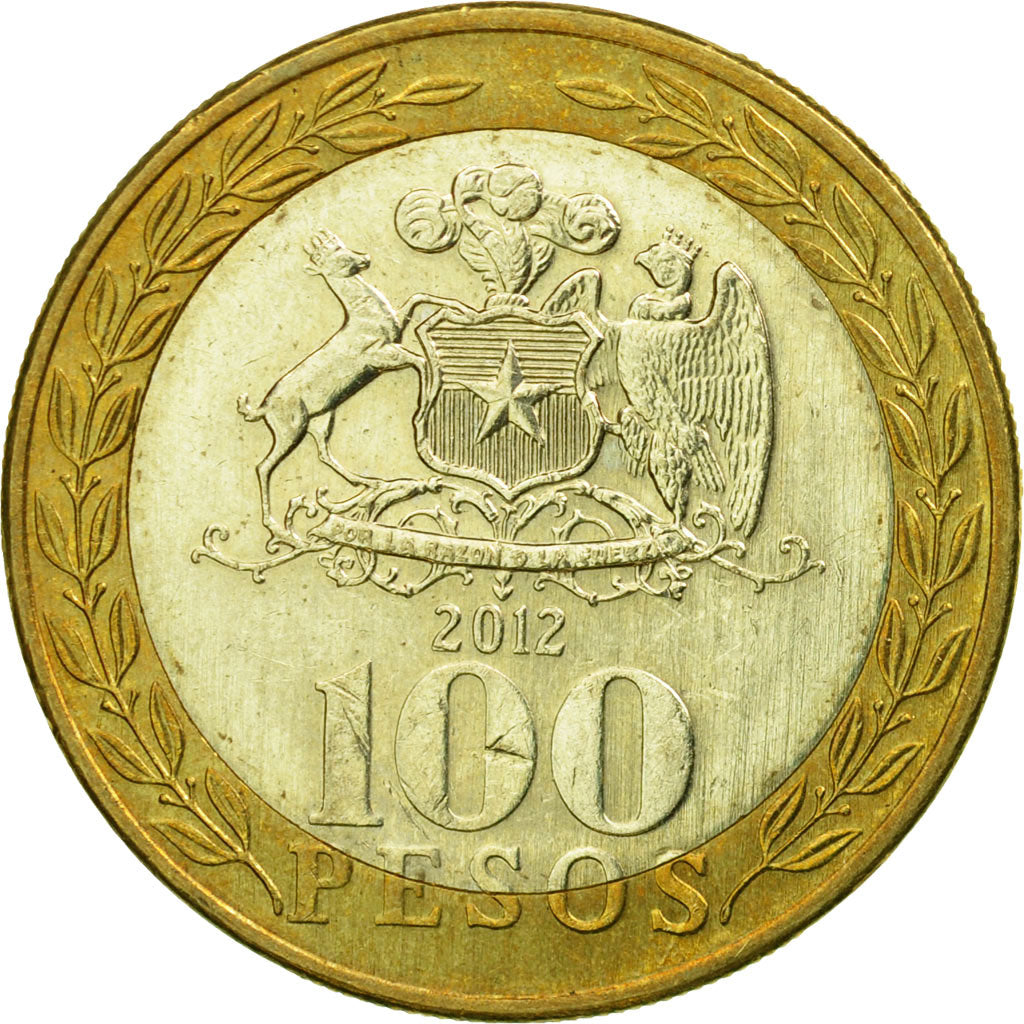 Moneda, Chile, 100 Pesos, 2012, Santiago, EBC, Bimetálico, KM:236