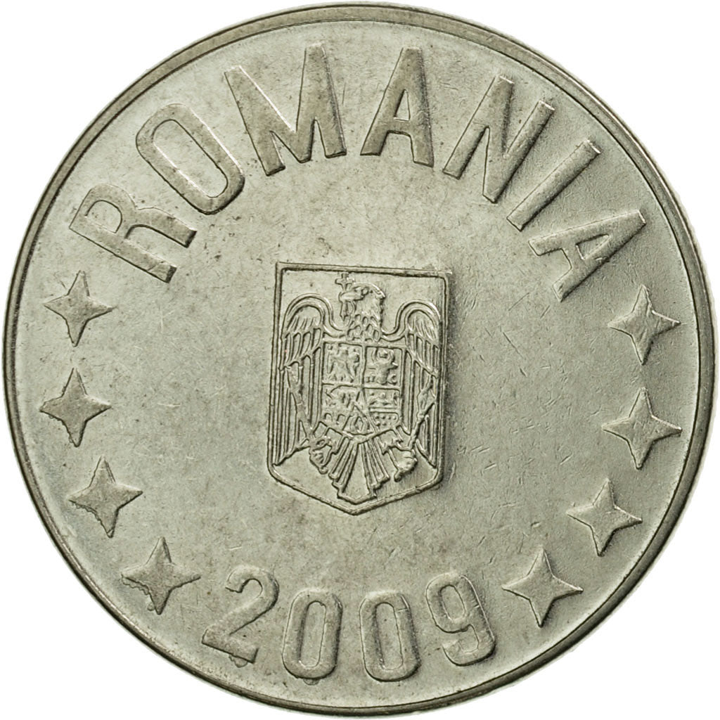 Moneta, Romania, 10 Bani, 2009, Bucharest, BB, Acciaio placcato nichel, KM:191