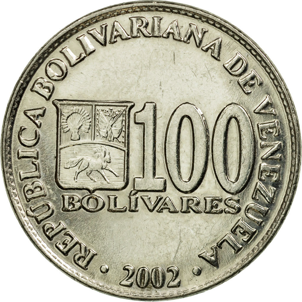 Münze, Venezuela, 100 Bolivares, 2002, Maracay, SS, Nickel Clad Steel, KM:83