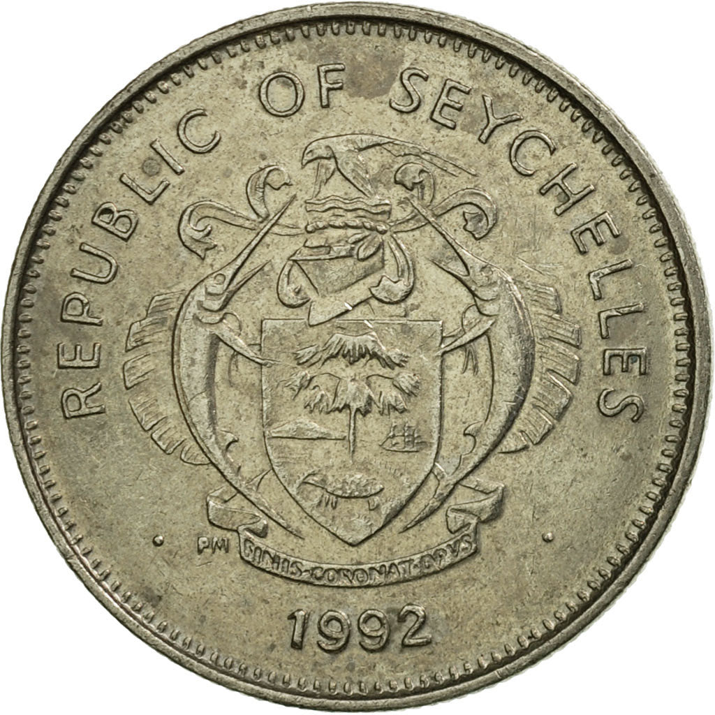 Coin, Seychelles, 25 Cents, 1992, EF(40-45), Copper-nickel, KM:49.2
