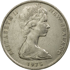 Coin, New Zealand, Elizabeth II, 20 Cents, 1975, EF(40-45), Copper-nickel