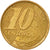 Moneda, Brasil, 10 Centavos, 2010, MBC, Bronce chapado en acero, KM:649.2