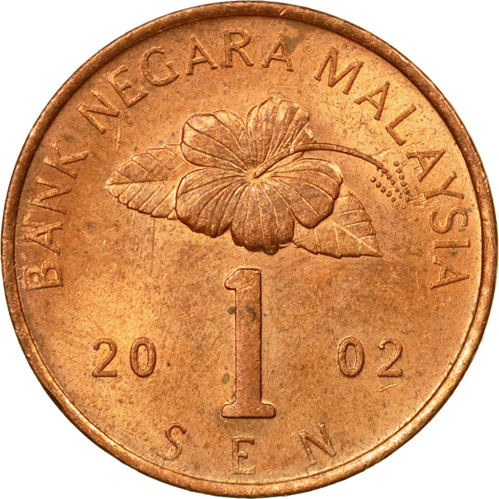 Coin, Malaysia, Sen, 2002, EF(40-45), Bronze Clad Steel, KM:49