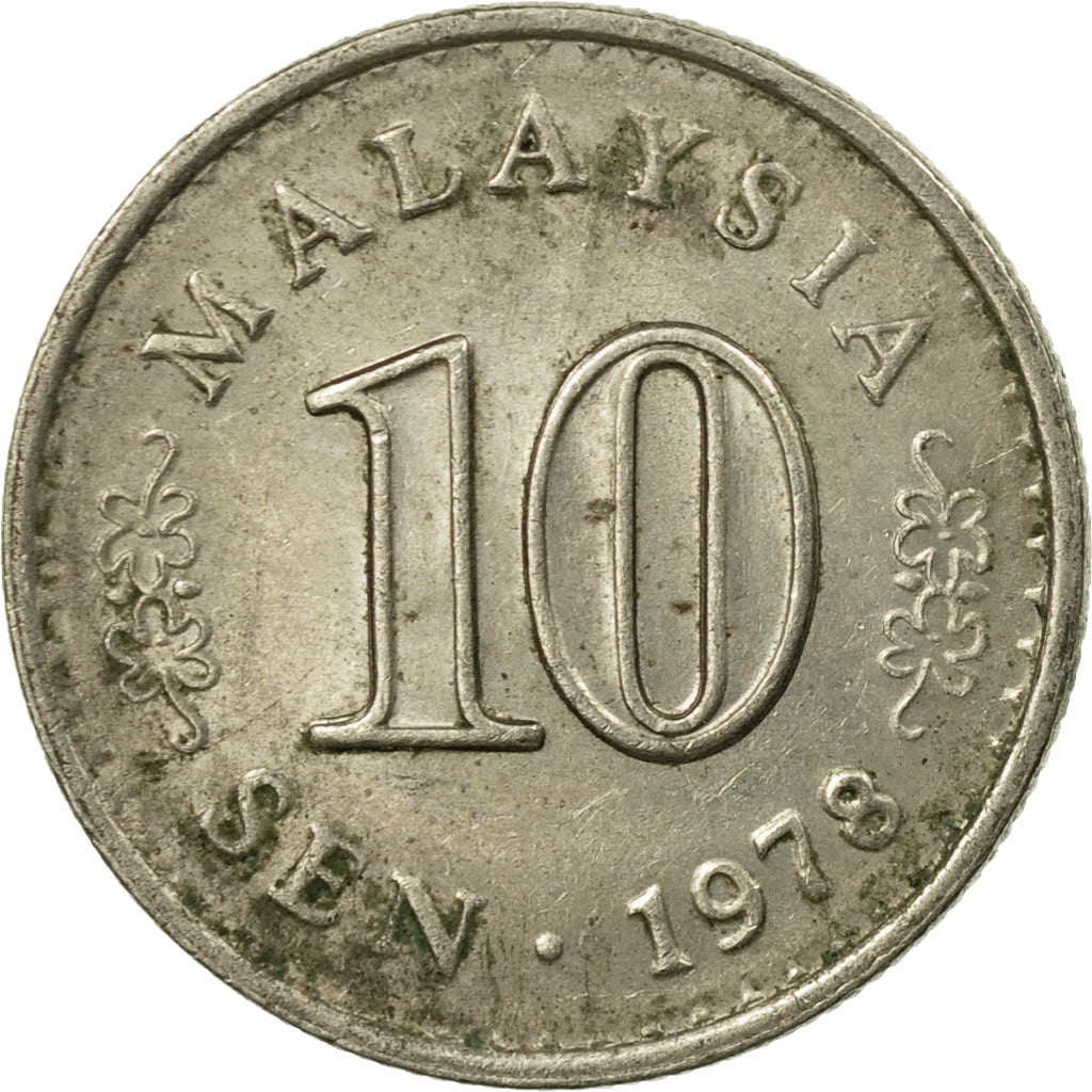 Coin, Malaysia, 10 Sen, 1978, Franklin Mint, EF(40-45), Copper-nickel, KM:3