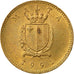Moneta, Malta, Cent, 1991, EF(40-45), Mosiądz niklowy, KM:93
