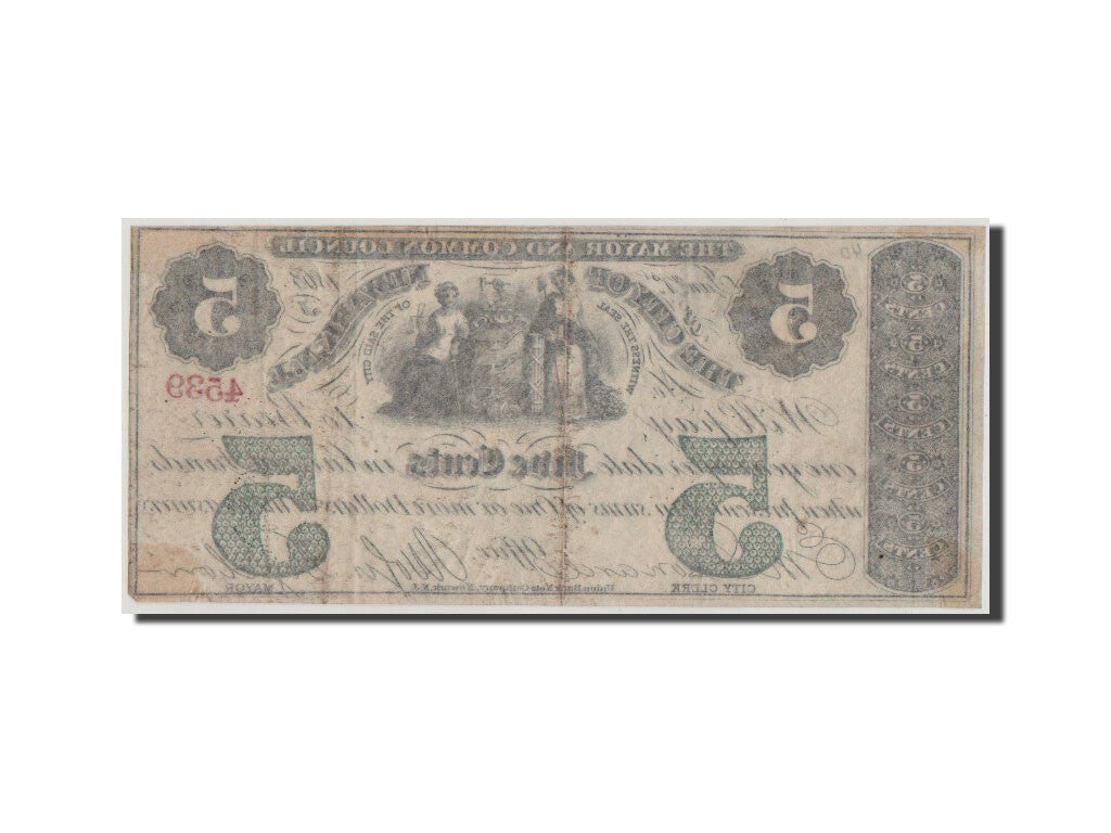 Banconote, Stati Uniti, 5 Cents, 1863, BB