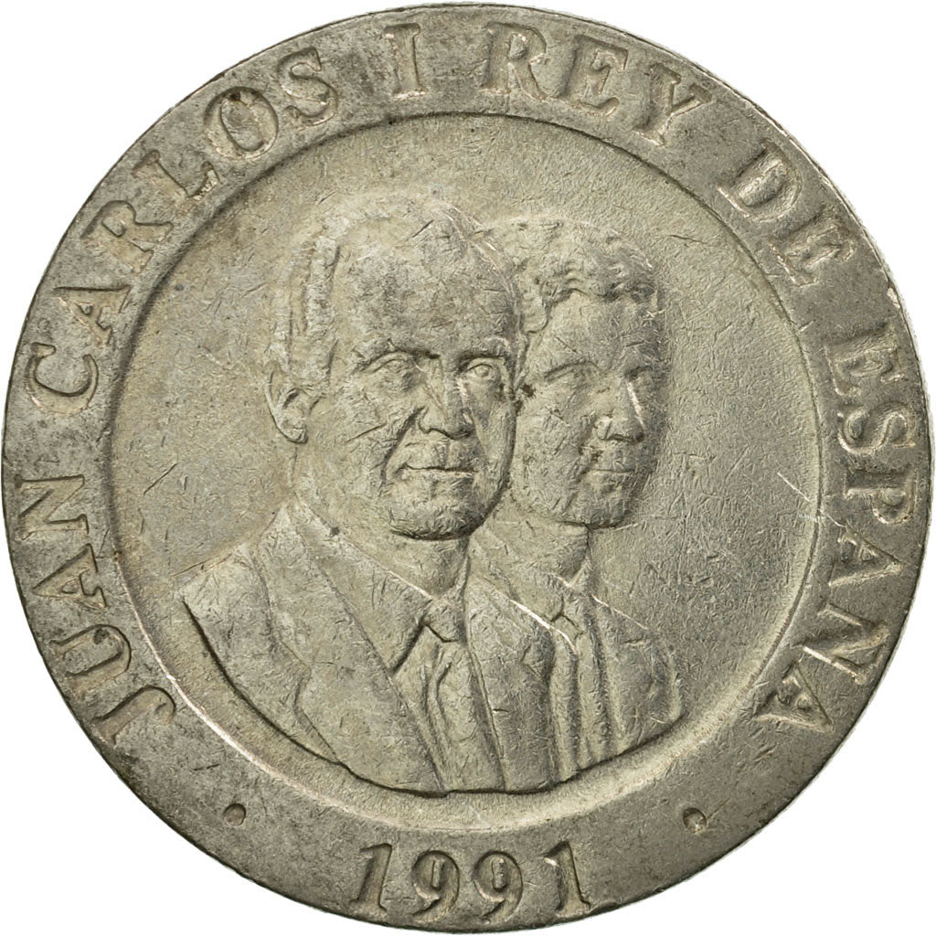 Moneta, Hiszpania, Juan Carlos I, 200 Pesetas, 1991, EF(40-45), Miedź-Nikiel