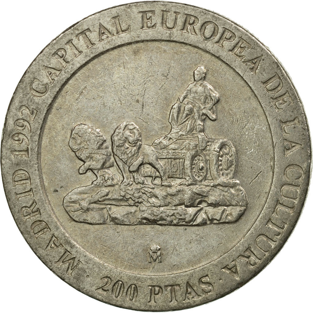 Moneta, Hiszpania, Juan Carlos I, 200 Pesetas, 1991, EF(40-45), Miedź-Nikiel
