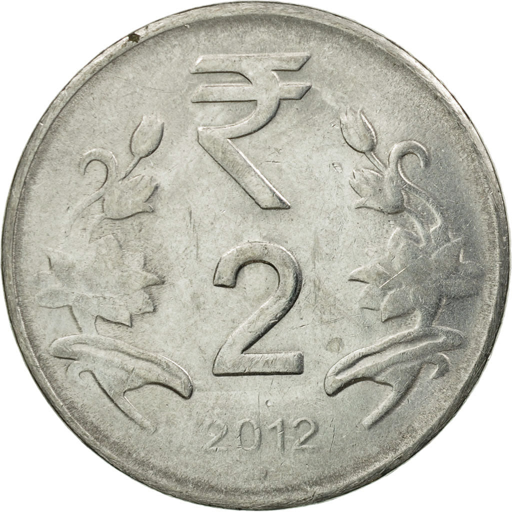 Coin, INDIA-REPUBLIC, 2 Rupees, 2012, EF(40-45), Stainless Steel, KM:395