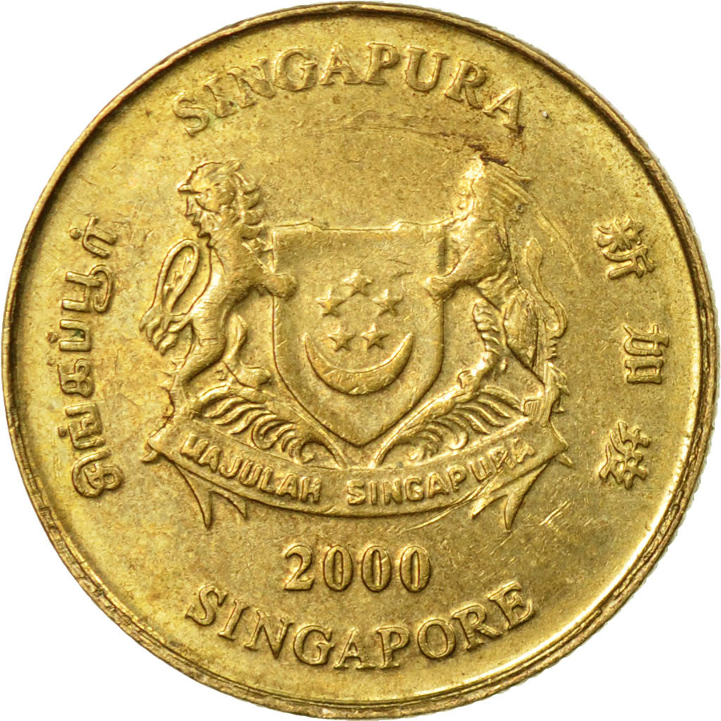 Moneta, Singapore, 5 Cents, 2000, Singapore Mint, BB, Alluminio-bronzo, KM:99