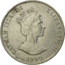 Coin, Cayman Islands, Elizabeth II, 25 Cents, 1990, British Royal Mint