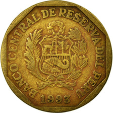 Coin, Peru, 20 Centimos, 1993, Lima, EF(40-45), Brass, KM:306.1