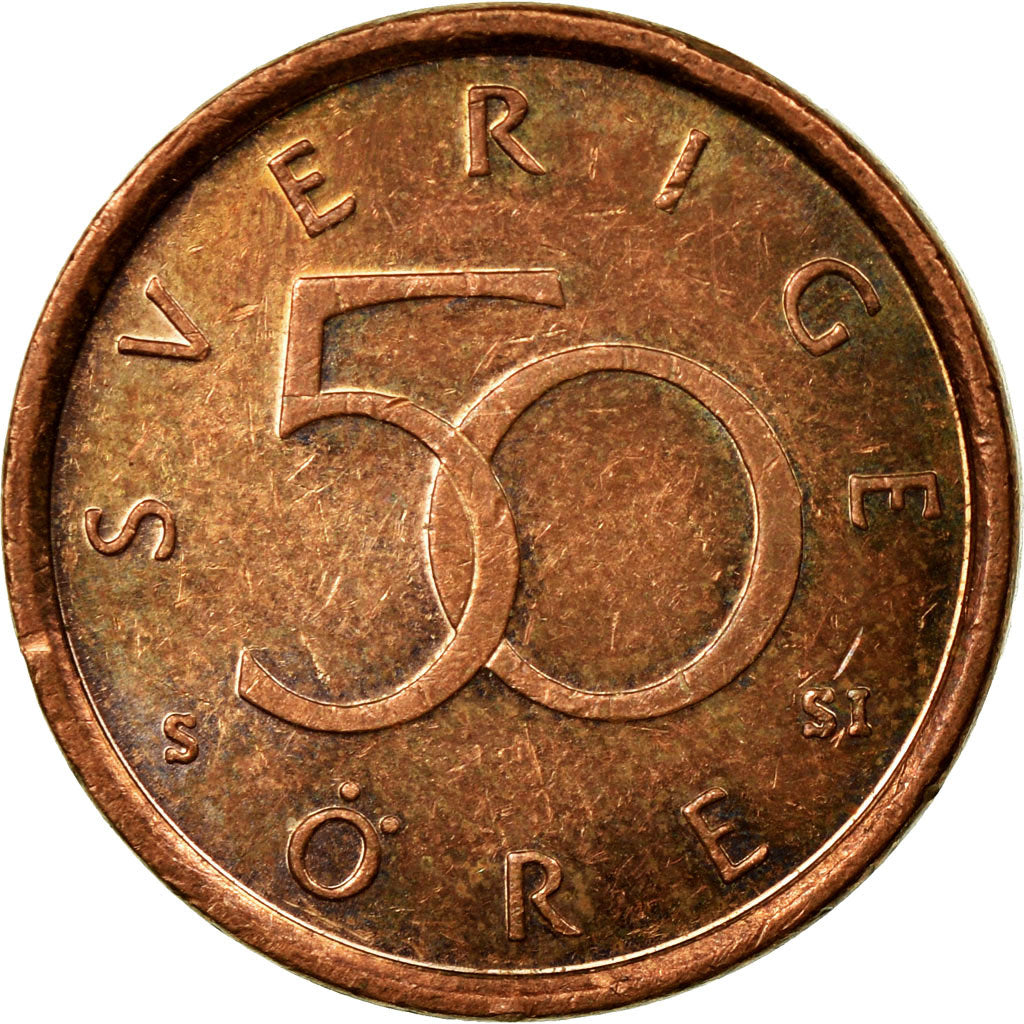 Monnaie, Suède, Carl XVI Gustaf, 50 Öre, 2009, TTB, Bronze, KM:878