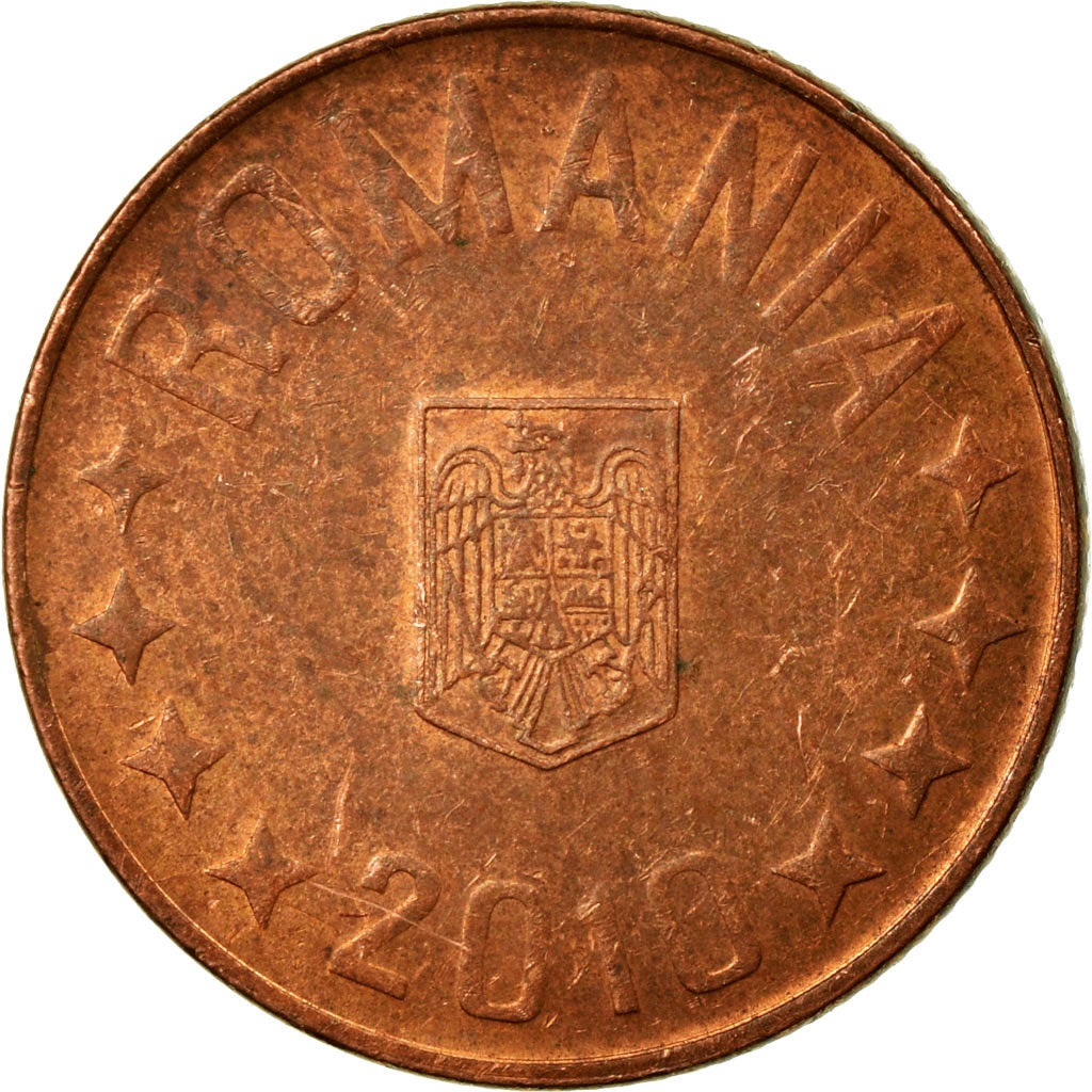 Coin, Romania, 5 Bani, 2010, Bucharest, EF(40-45), Copper Plated Steel, KM:190