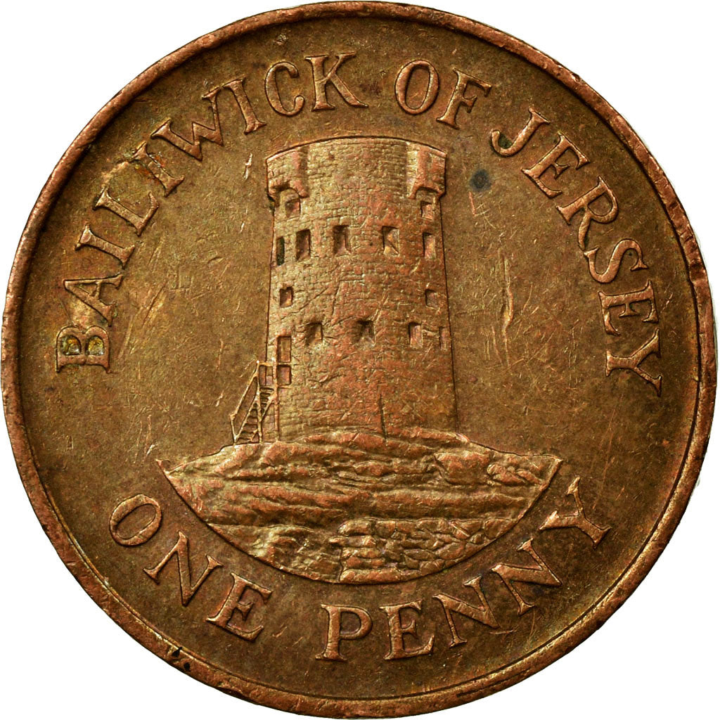 Coin, Jersey, Elizabeth II, Penny, 1986, EF(40-45), Bronze, KM:54