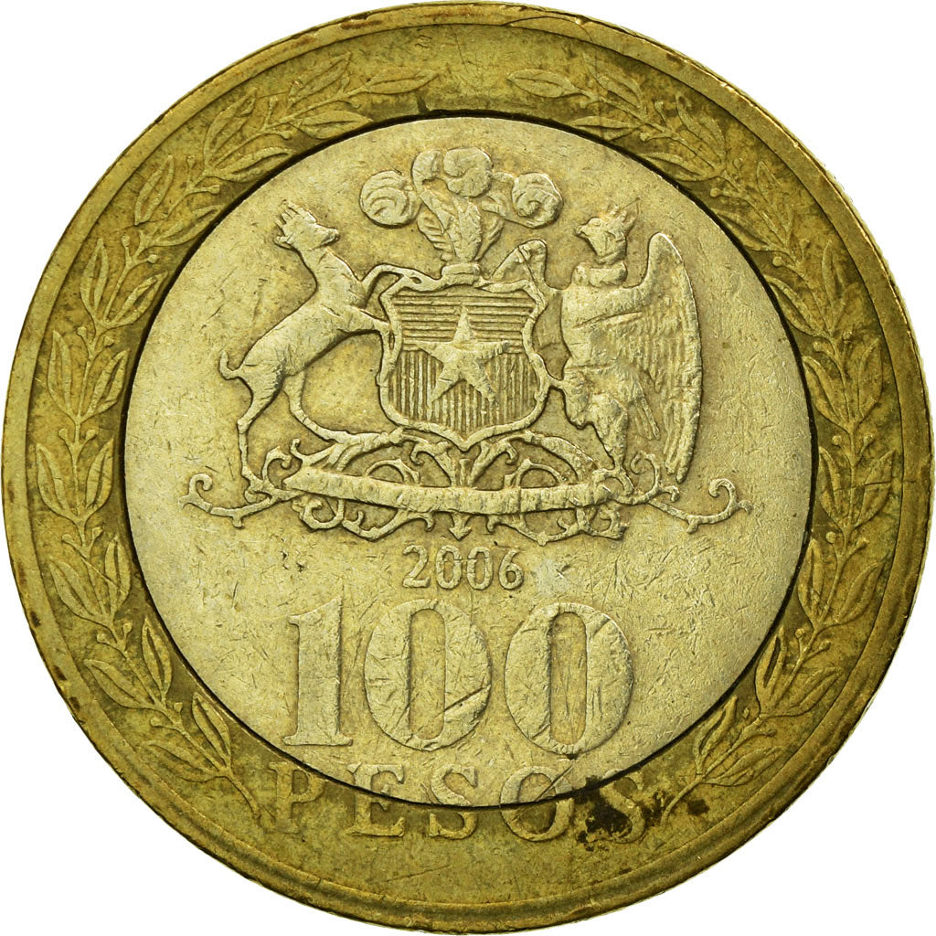 Coin, Chile, 100 Pesos, 2006, Santiago, VF(30-35), Bi-Metallic, KM:236