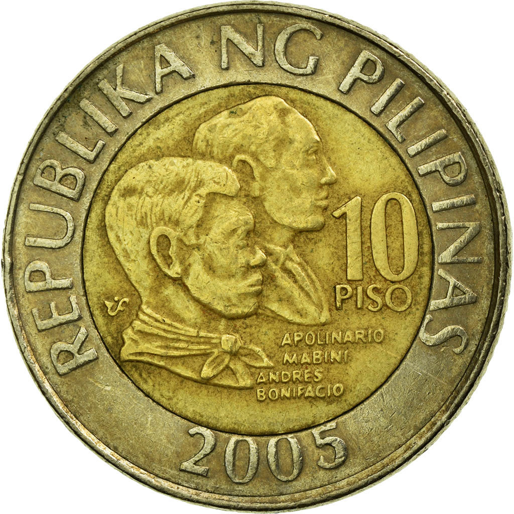 Coin, Philippines, 10 Piso, 2005, Manila, EF(40-45), Bi-Metallic, KM:278
