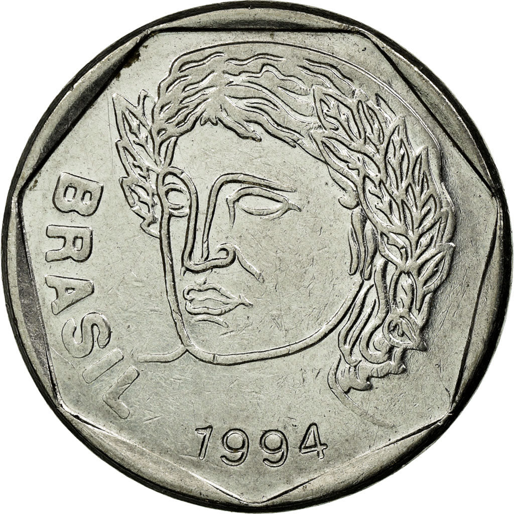 Coin, Brazil, 25 Centavos, 1994, EF(40-45), Stainless Steel, KM:634