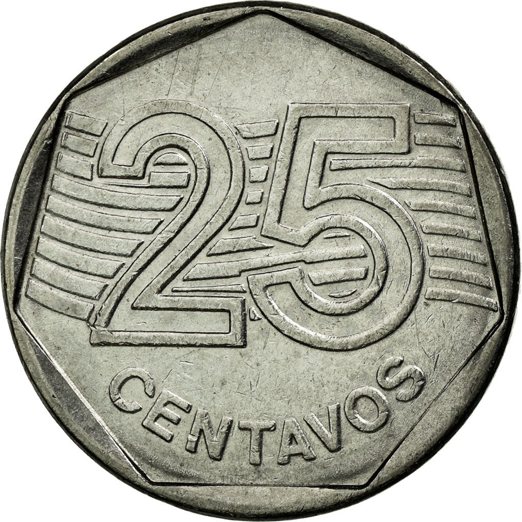 Coin, Brazil, 25 Centavos, 1994, EF(40-45), Stainless Steel, KM:634