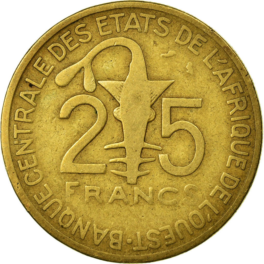 Coin, West African States, 25 Francs, 1970, Paris, VF(20-25), Aluminum-Bronze