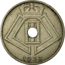 Coin, Belgium, 25 Centimes, 1938, EF(40-45), Nickel-brass, KM:114.1